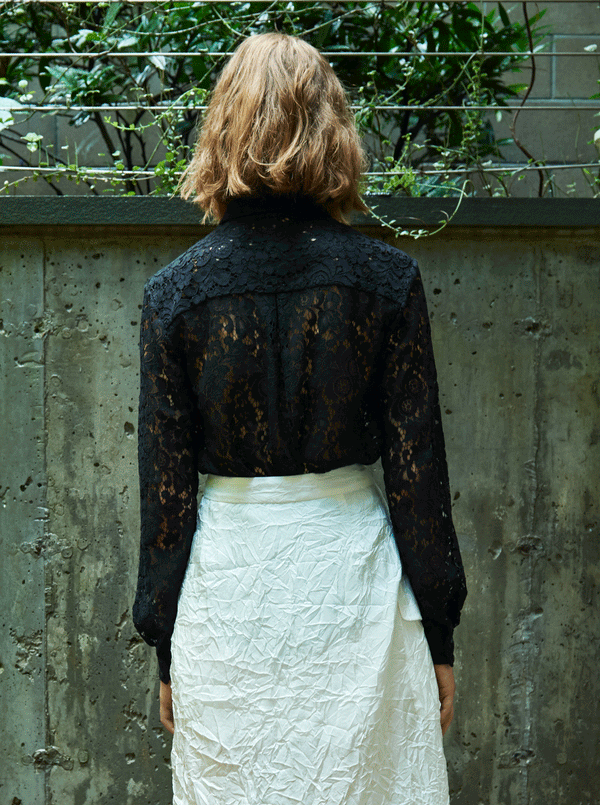 Rhié MIE LACE BLOUSE BLACK