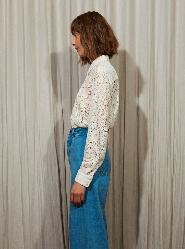 Rhié MIE LACE BLOUSE WHITE