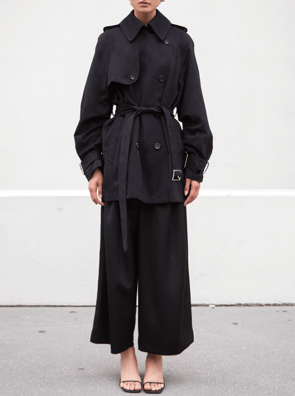 Rhié SHORT YORK TRENCH COAT BLACK