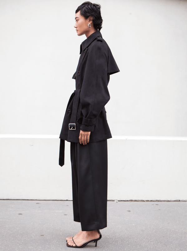 Rhié SHORT YORK TRENCH COAT BLACK