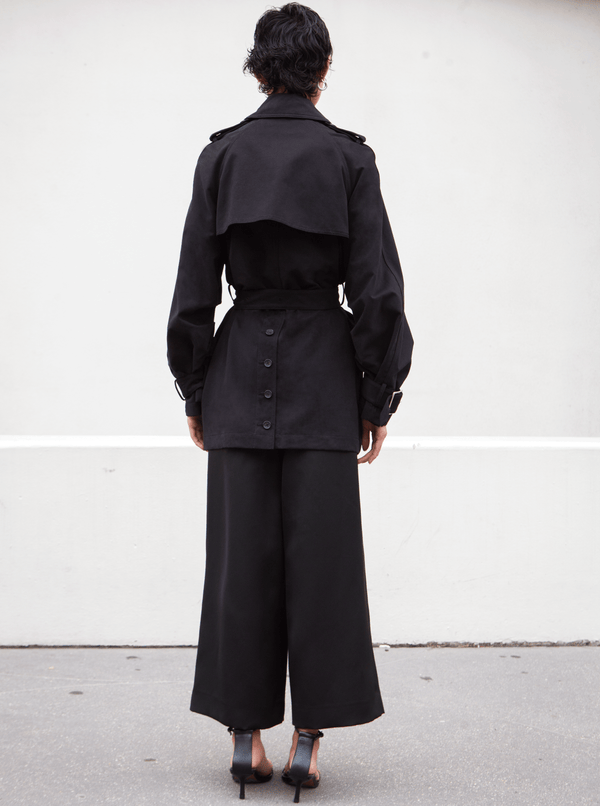 Rhié SHORT YORK TRENCH COAT BLACK