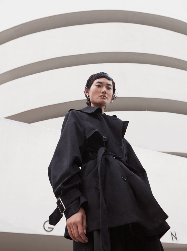 rhié SHORT YORK TRENCH COAT BLACK