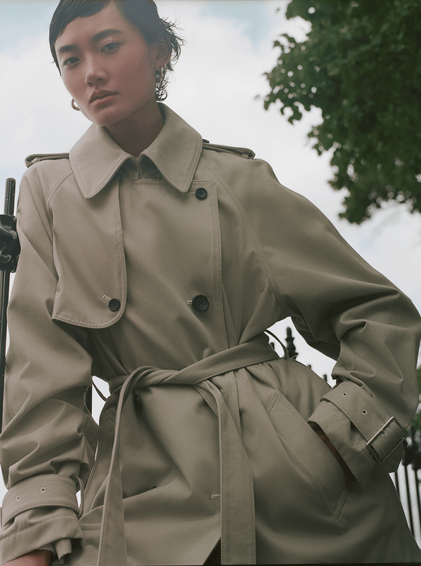 rhié SHORT YORK TRENCH COAT KHAKI
