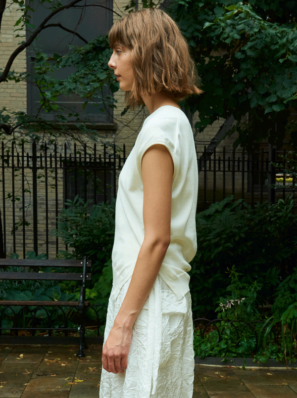 Rhié SOPHIE V-NECK KNIT TOP IVORY