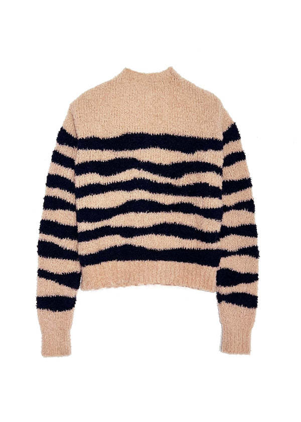 Rhié WAVY SRIPED CARDIGAN BEIGE