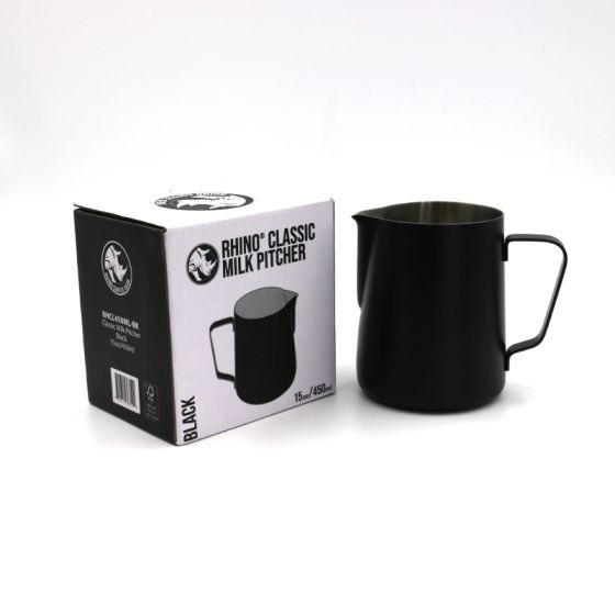 Rhino Coffee Gear Rhino Classic Milk Pitcher 450ml/15oz - Black