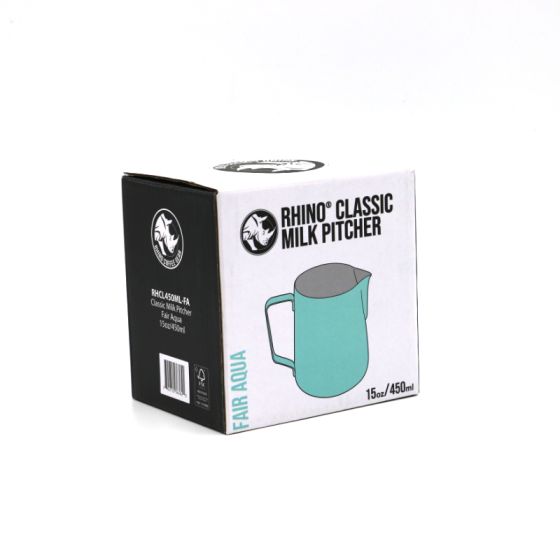 Rhino Coffee Gear Rhino Classic Milk Pitcher 450ml/15oz - Fair Aqua