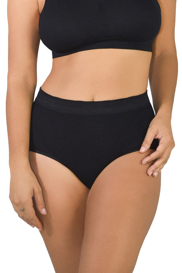 Rhonda Shear 3 Pack Ribbed Seamless Brief With Lace Trim