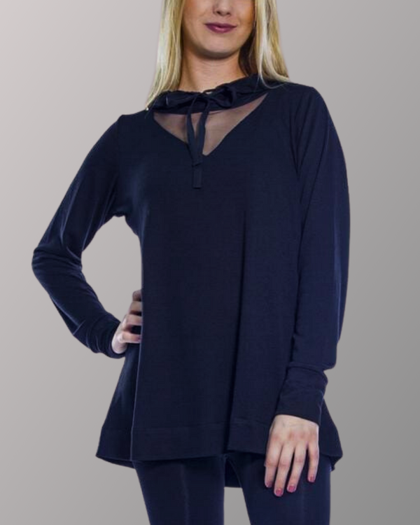 rhonda shear Ahh Dreams Hooded Top with Mesh Inset - FINAL SALE