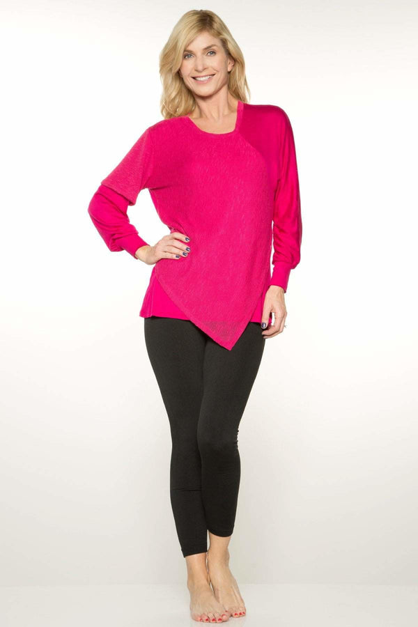 Rhonda Shear Asymmetrical Mixed Media Top - FINAL SALE