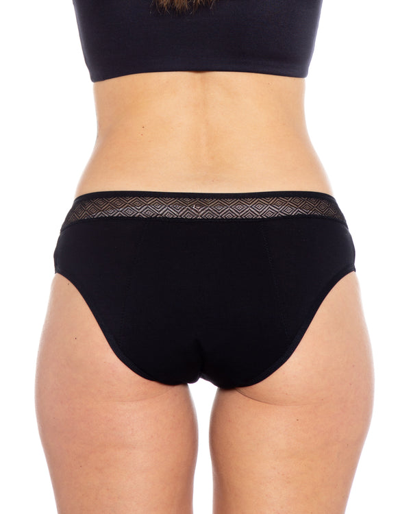 Rhonda Shear Geometric Sheer Leakproof Bikini - Heavy Hold Panty