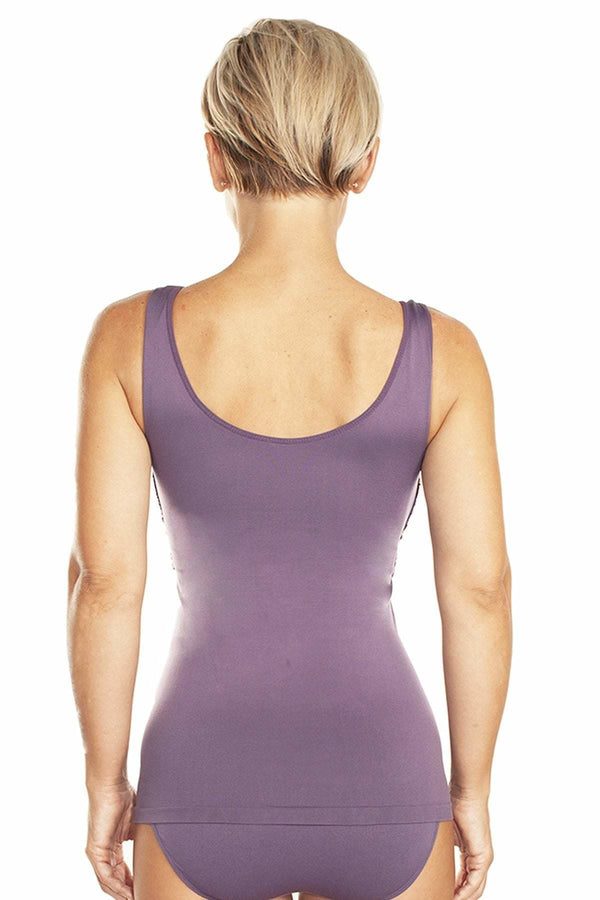 Rhonda Shear Lace Overlay Seamless Tank With Shelf Bra - FINAL SALE