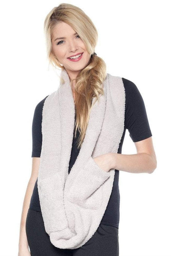 Rhonda Shear Marshmallow Infinity Scarf With Pockets - FINAL SALE