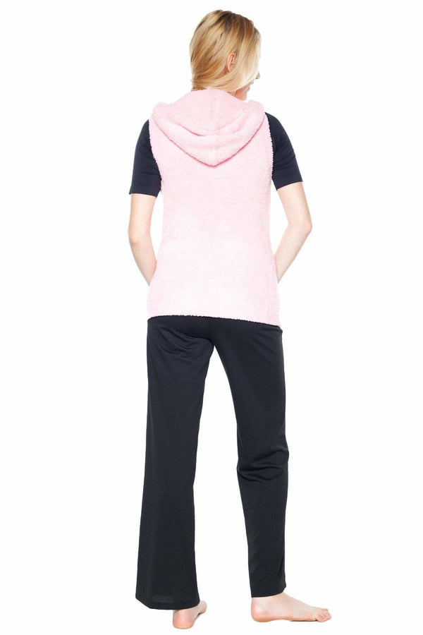 Rhonda Shear Marshmallow Zip Front Vest With Hood - FINAL SALE