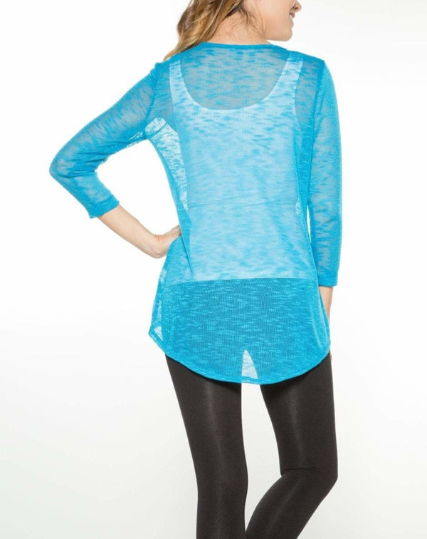 Rhonda Shear 3/4 Sleeve Slub Shirt - FINAL SALE