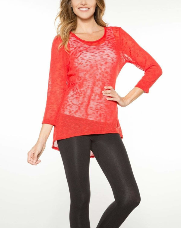 Rhonda Shear 3/4 Sleeve Slub Shirt - FINAL SALE