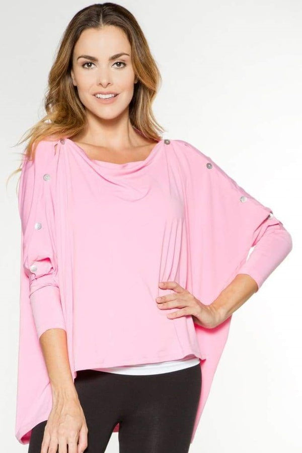 Rhonda Shear Button Detail Top - FINAL SALE