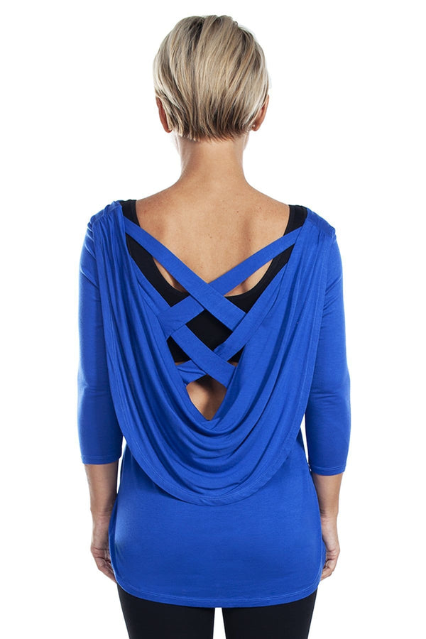 Rhonda Shear Criss Drape Cross Back Top - FINAL SALE