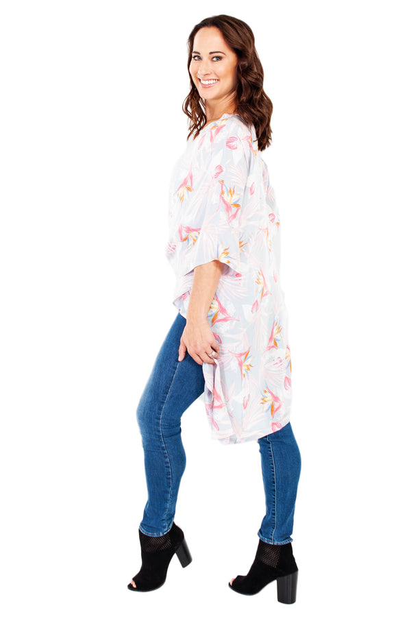 Rhonda Shear Kimono Robe With Side Ties - FINAL SALE