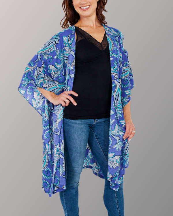 rhonda shear Kimono Robe with Side Ties - FINAL SALE