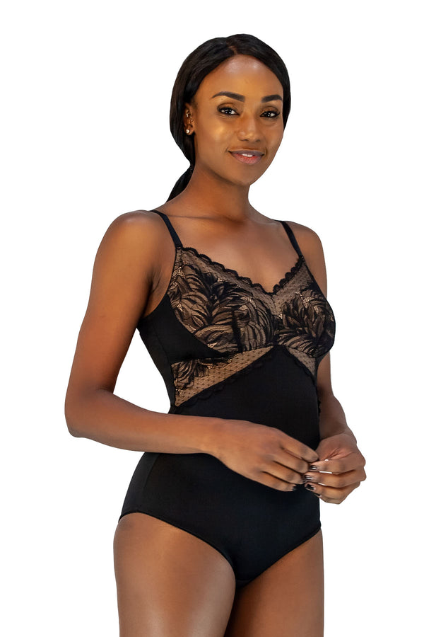 Rhonda Shear Lace Bodice Bodysuit