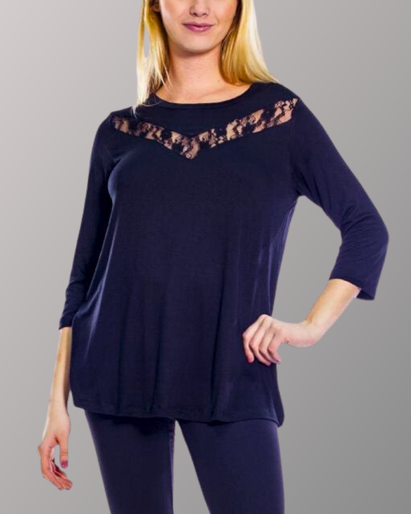rhonda shear Lace Inset Top - FINAL SALE