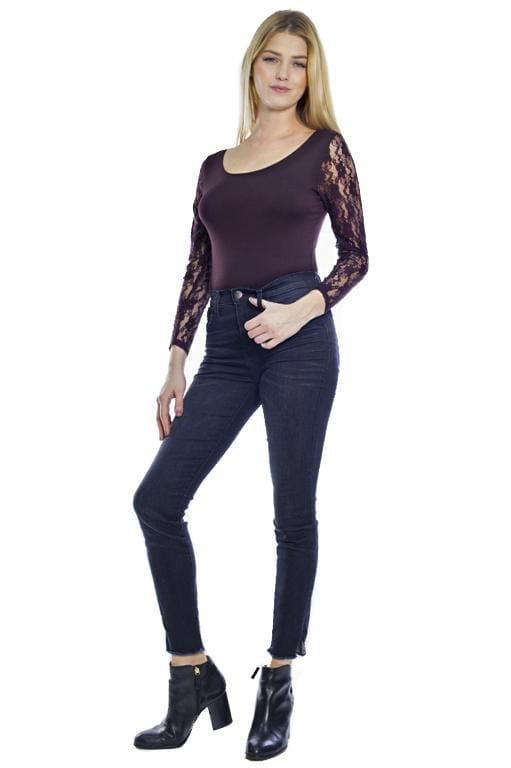 Rhonda Shear Lace Sleeve Bodysuit - FINAL SALE