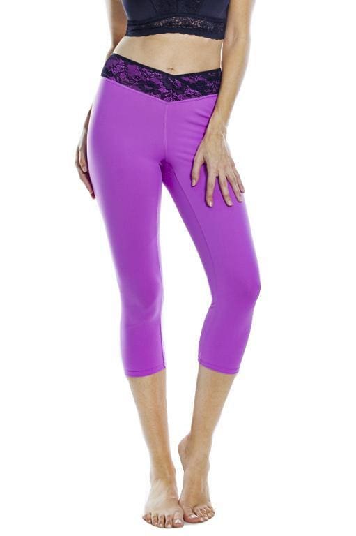 Rhonda Shear Lace Waist Capri Legging - FINAL SALE