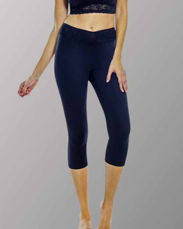 rhonda shear Lace Waist Capri Legging - FINAL SALE