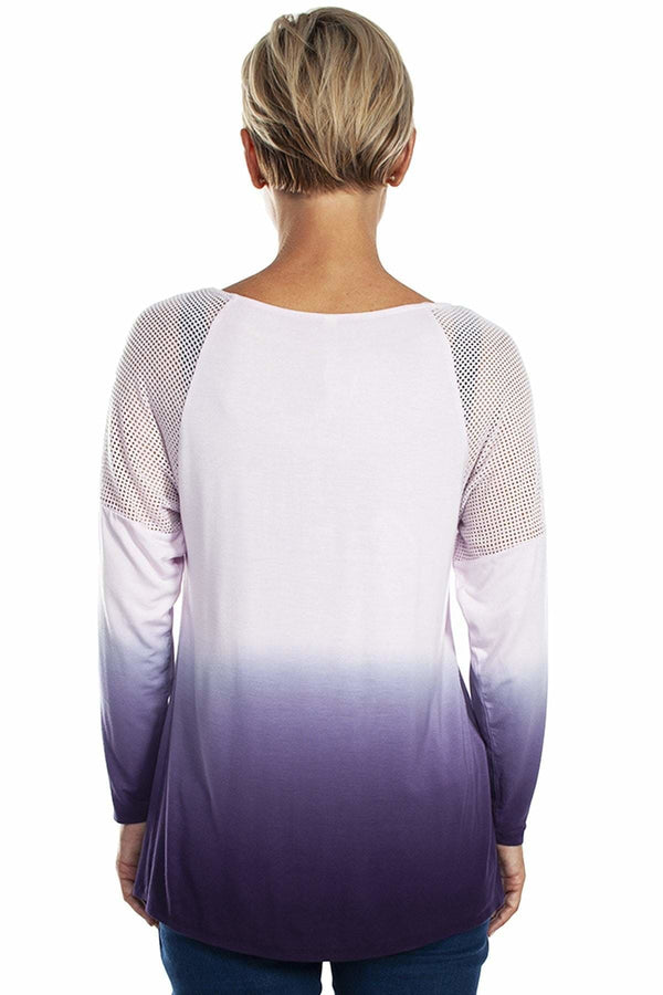 Rhonda Shear Ombre Net Mesh Inset Top - FINAL SALE