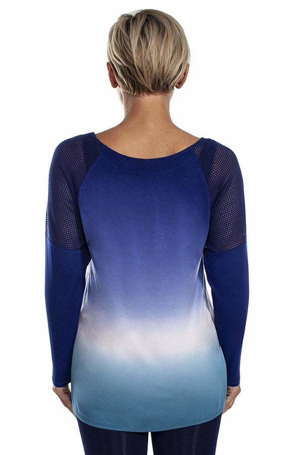 Rhonda Shear Ombre Net Mesh Inset Top - FINAL SALE