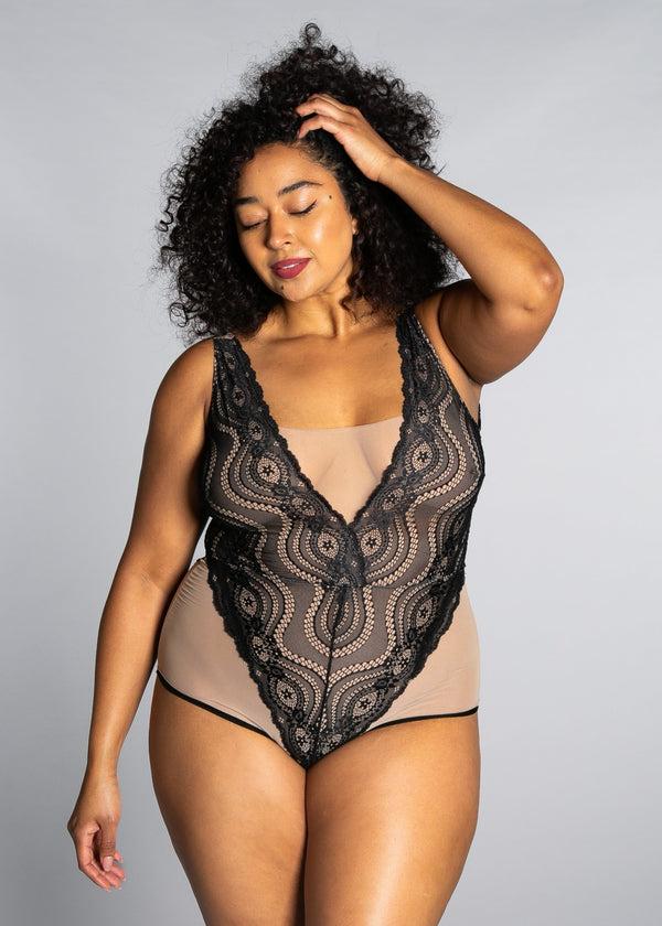 rhonda shear Up All Night Lace Bodysuit