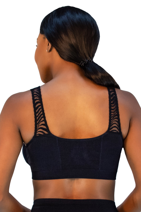 Rhonda Shear Seamless Underwire Bra With Lace Strap Detail - Final Sale