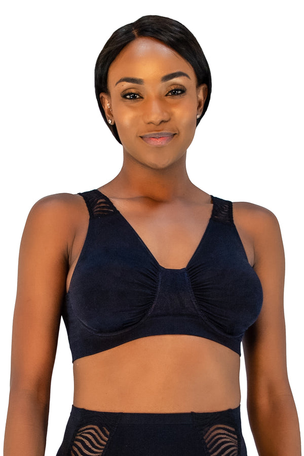rhonda shear Seamless Underwire Bra With Lace Strap Detail - Final Sale