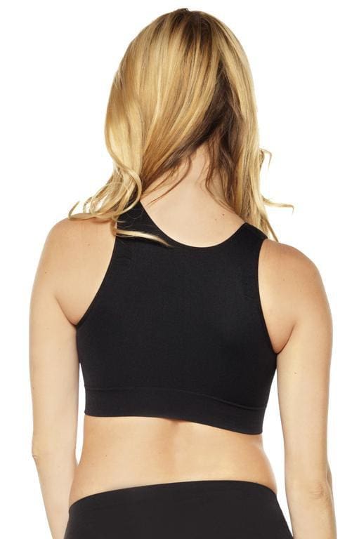 Rhonda Shear Seamless Zip Front Bra With Padded Strap - Final Sale