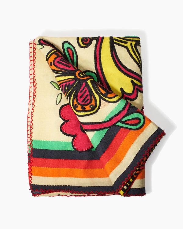 rianna nina CAROLINA HERRERA x RIANNA + NINA Embroidered Wool Scarf Daffodil