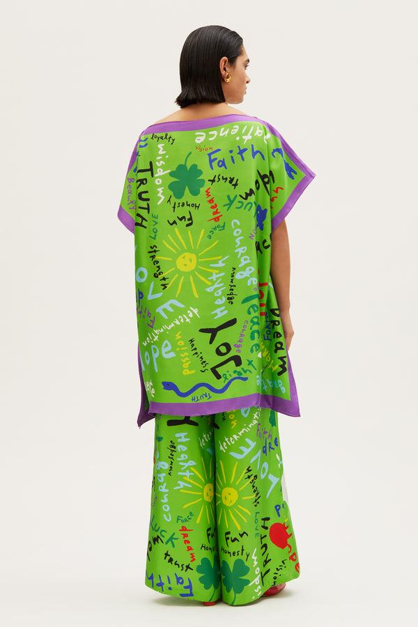 Rianna Nina Kakanias Kaftan Joy Hope Dream Green Short