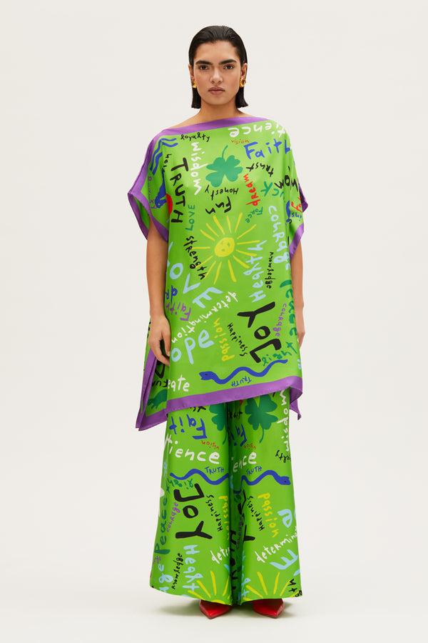 rianna nina Kakanias Kaftan Joy Hope Dream Green Short