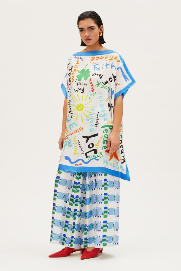 rianna nina Kakanias Kaftan Joy Hope Dream White Short