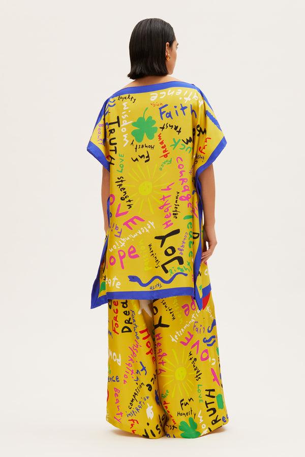 Rianna Nina Kakanias Kaftan Joy Hope Dream Yellow Short
