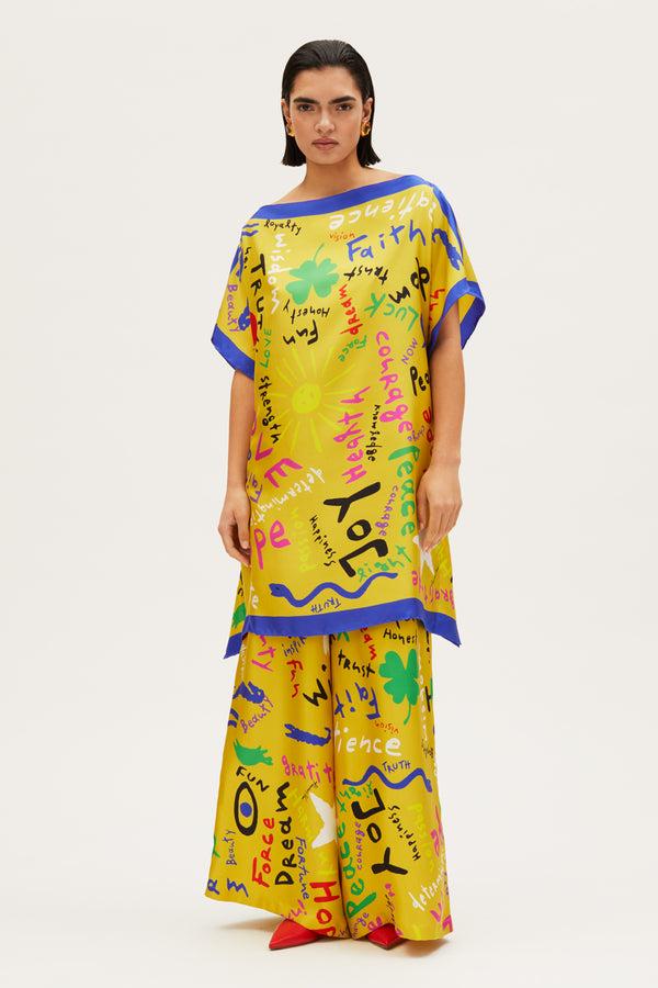 rianna nina Kakanias Kaftan Joy Hope Dream Yellow Short