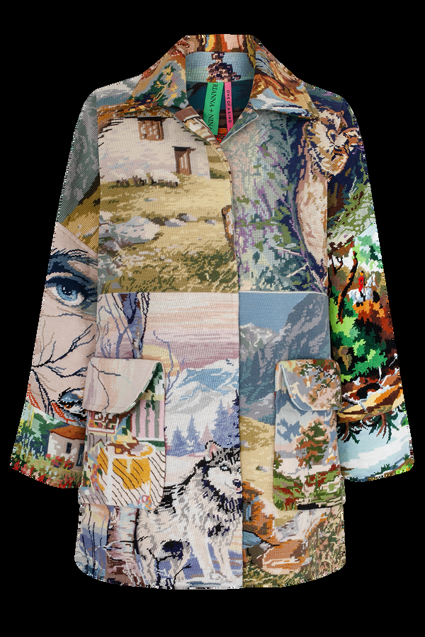 Rianna Nina One-a-of-a-kind Caban Jacket Embroidery