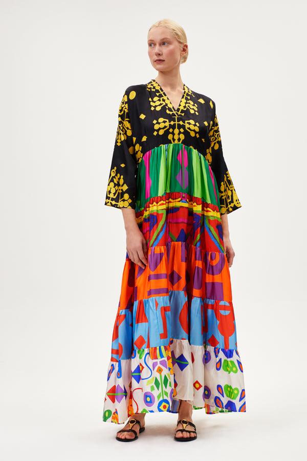 rianna nina Archive Volant Dress Long