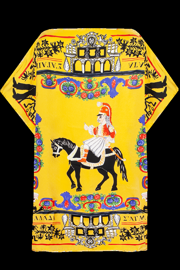 rianna nina Benaki Kaftan Yellow/Blue Short