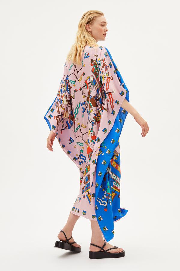 Rianna Nina Greek Kaftan Caravi Blue Pink