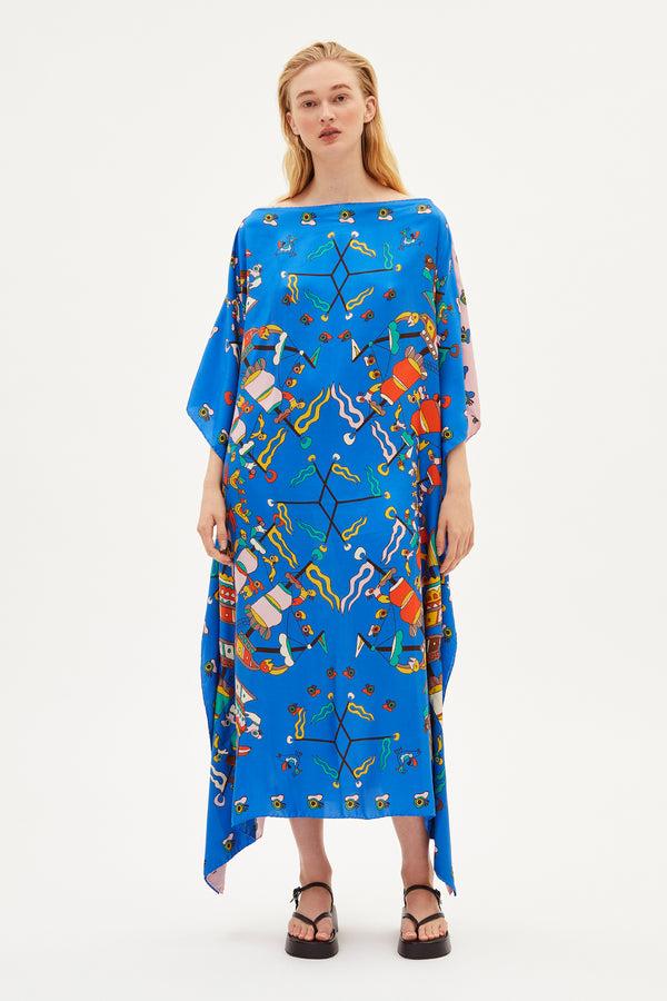 rianna nina Greek Kaftan Caravi Blue Pink