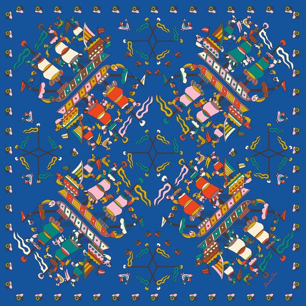 Rianna Nina Greek Scarf Caravi Blue