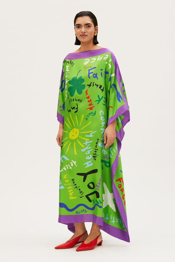 rianna nina Kakanias Kaftan Joy Hope Dream Green