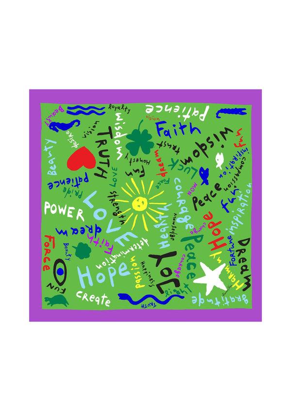 rianna nina Kakanias Scarf Joy Hope Dream Green