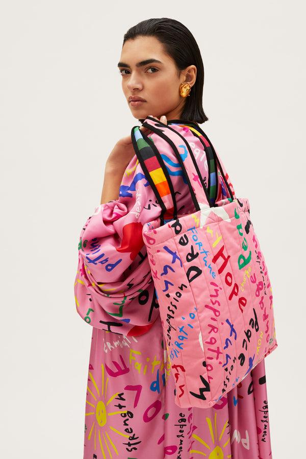 rianna nina Kakanias Tote Bag Joy Hope Dream Pink